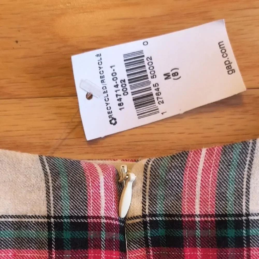 GAP kids, Capped Sleeve Plaid Dress, Size 8 NWT